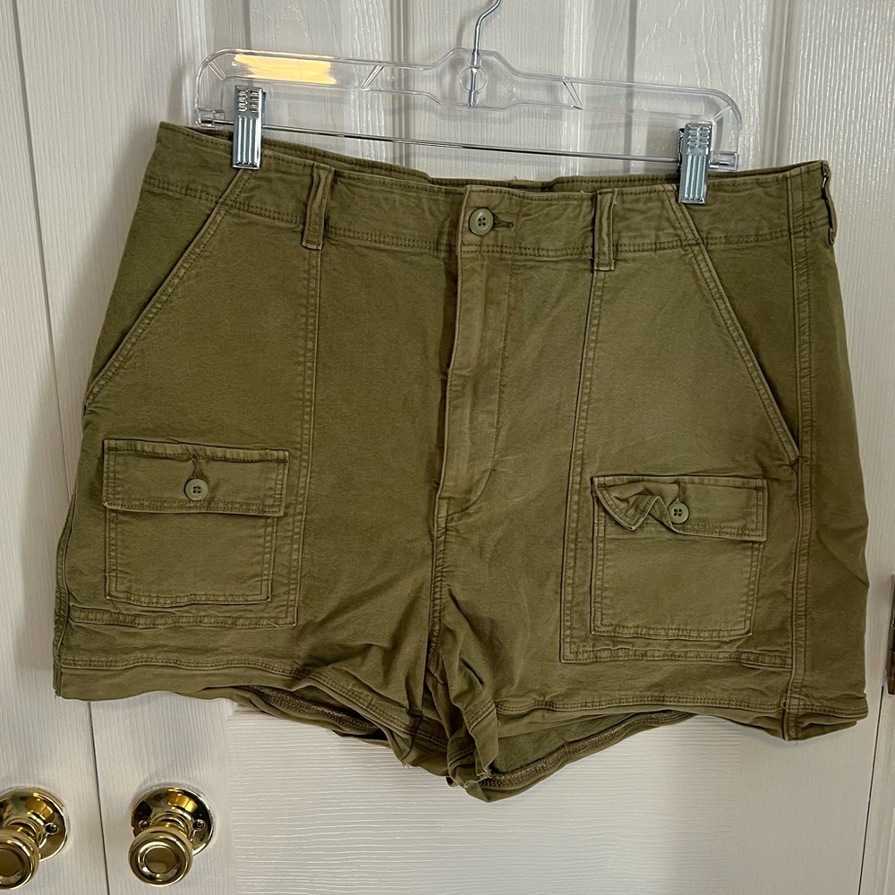 American Eagle Women's 18 Highest Rise 90s Boyfriend Green Cotton Shorts‎